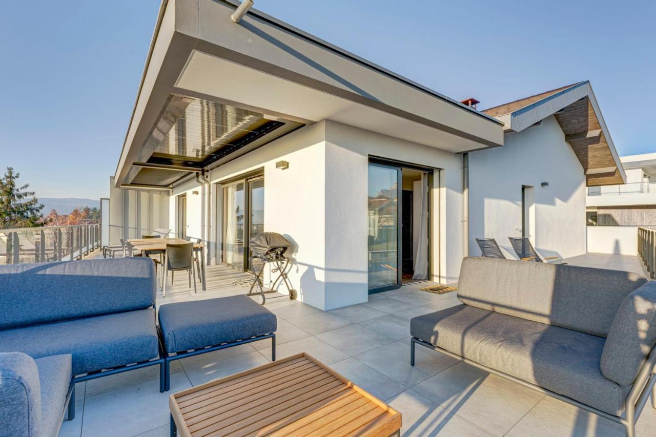Serenity - 3 Bedroom Top Floor Apartment Parking & Lake View Terrace Annecy Esterno foto